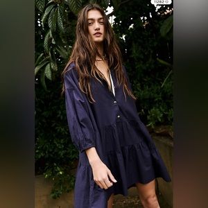 Free People - Misha Mini Dress - Endless Summer -Navy Color M- NEW WITH TAGS NWT
